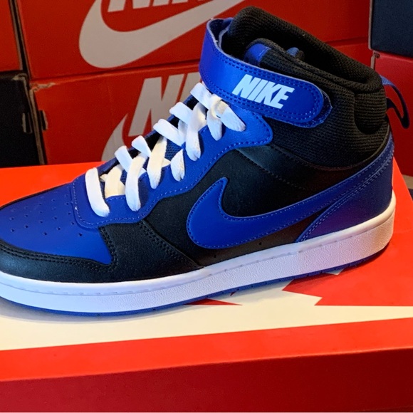 Nike Black/Royal Blue Court Borough Mid 2 - Picture 1 of 3